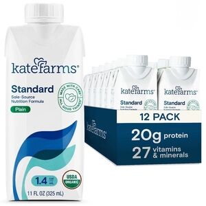 New! Kate Farms 1.4 Standard Nutrition Formula - Plain, Case of 12